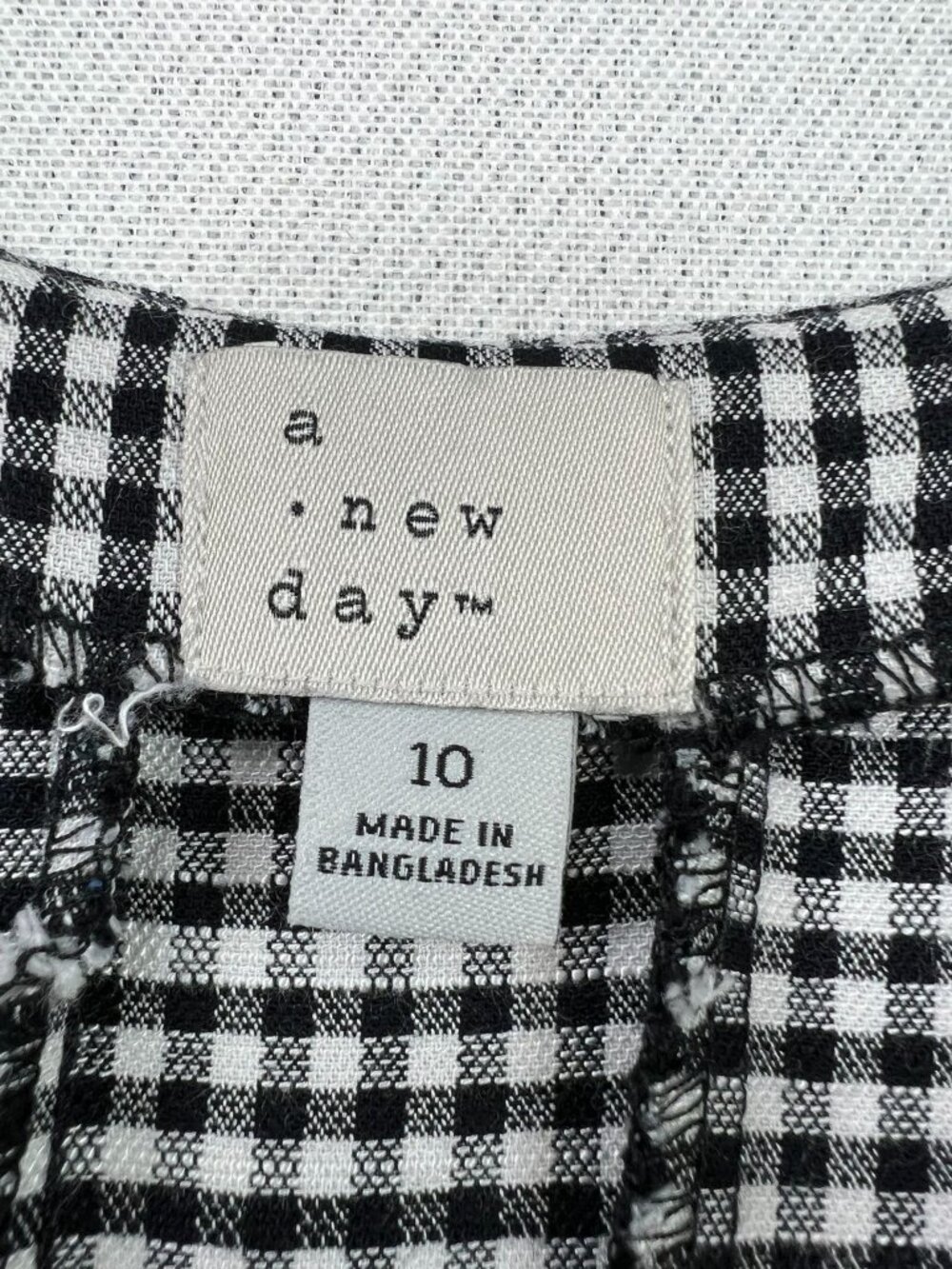 Womens Cottagecore Midi Dress Sleeveless Side Zip Sz 10 Black White Gingham - Picture 3 of 10